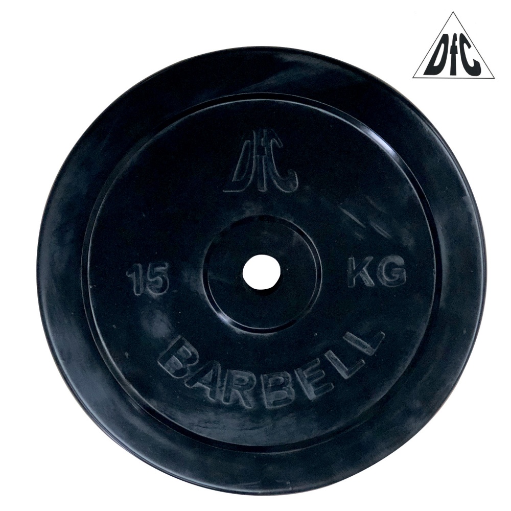 DFC 15 кг обрезиненный из каталога дисков для штанги с посадочным диаметром 26 мм.  в Самаре по цене 4290 ₽