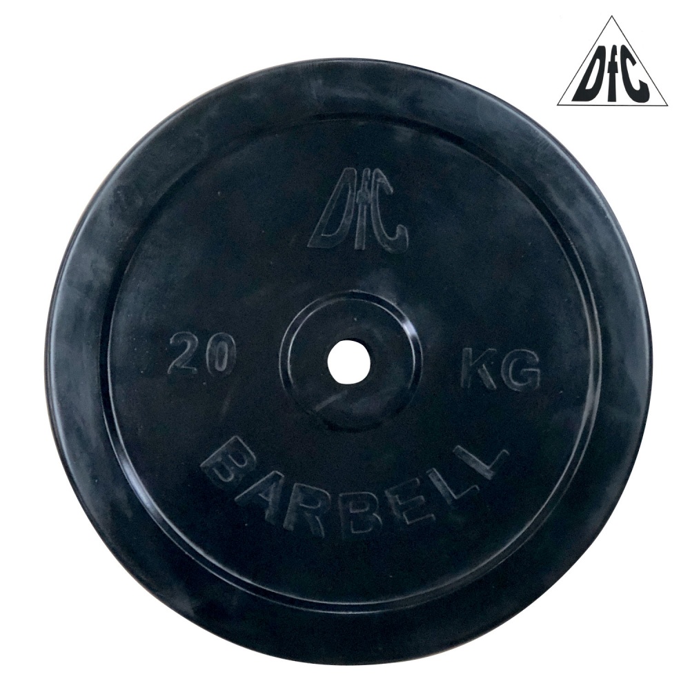 DFC 20 кг обрезиненный из каталога дисков для штанги с посадочным диаметром 26 мм.  в Самаре по цене 5590 ₽