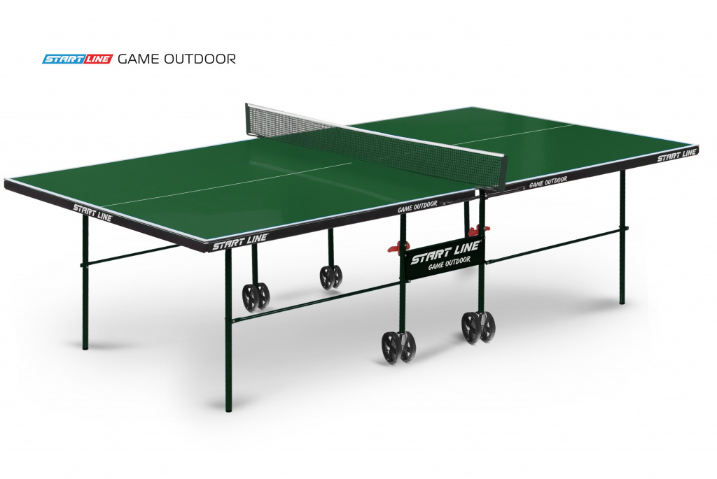 Start Line Game Outdoor с сеткой зеленый из каталога влагостойких теннисных столов в Самаре по цене 36990 ₽