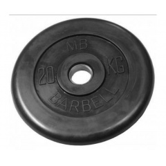 Диск для штанги обрезиненный MB Barbell (металлическая втулка) 20 кг / диаметр 51 мм в Самаре по цене 10836 ₽