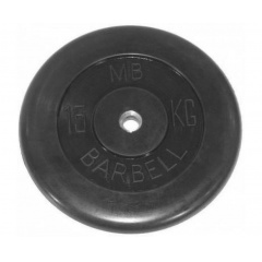 Диск для штанги обрезиненный MB Barbell (металлическая втулка) 15 кг / диаметр 51 мм в Самаре по цене 5820 ₽