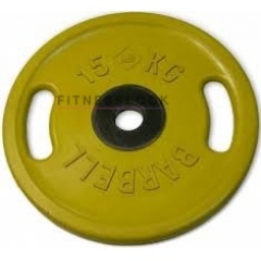 MB Barbell евро-классик с ручками желтый - 50 мм - 15 кг из каталога дисков для штанги с посадочным диаметром 50 мм. в Самаре по цене 14226 ₽