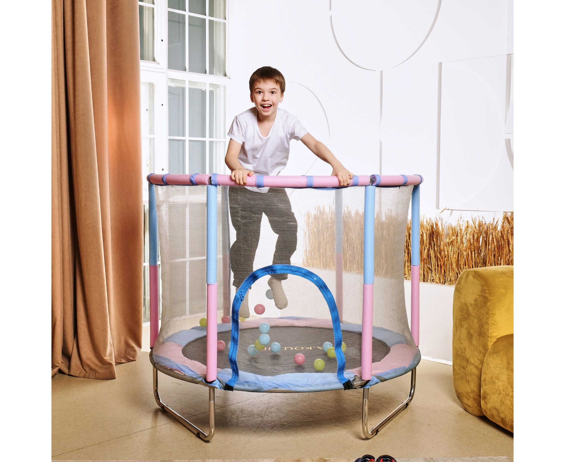 Батут с защитной сеткой DFC A.KOU Kids 55’’ (140 см)