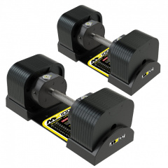 MX Select MX100 EVO, рифленая стальная рукоять, вес 5.9-45.4 кг, 2 шт из каталога разборных (наборных) гантелей в Самаре по цене 79480 ₽