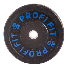 Profi Fit бамперный черный 20 кг из каталога дисков для штанги с посадочным диаметром 50 мм. в Самаре по цене 14550 ₽