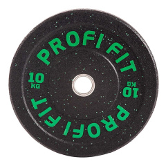 Profi Fit бамперный черный 10 кг из каталога дисков для штанги с посадочным диаметром 50 мм. в Самаре по цене 7060 ₽