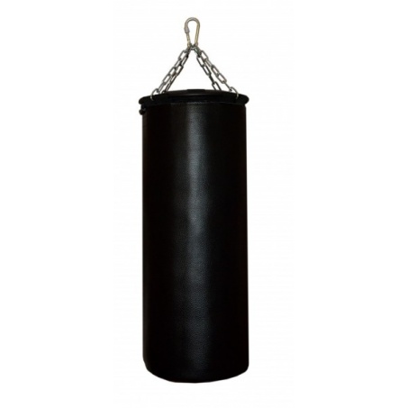Подвесной боксерский мешок и груша Рокки 150х40 см. 65 кг. кожа черный